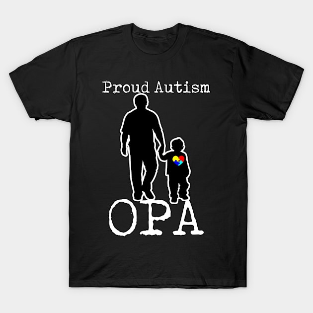 Proud Autism Opa And Son Puzzle Piece T-Shirt by AxelRoldns